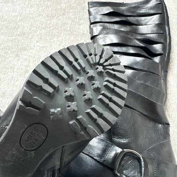 Gorgeous Rare Miss Sixty Leather Heel Black Boots - Picture 6 of 7
